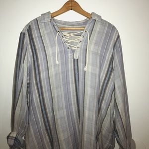 Blue Striped Tiefront Longsleeve